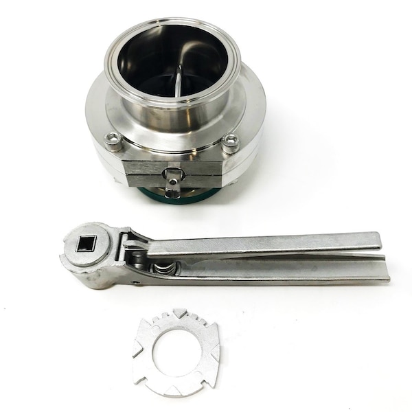 Sanitary Butterfly Valve 3"Tri Clamp EPDM 316L SS Multi-Pos Handle